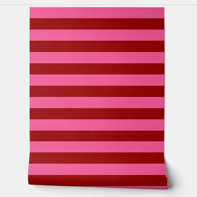 Maroon Red Pink Stripes Design Behang (Afrollen)