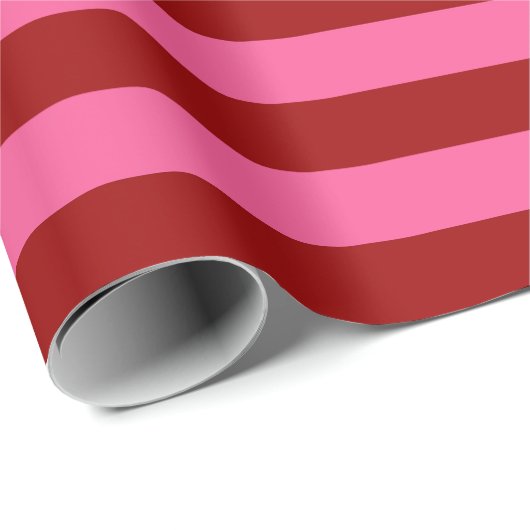 Maroon Red Pink Stripes Design Cadeaupapier (Rol Hoek)
