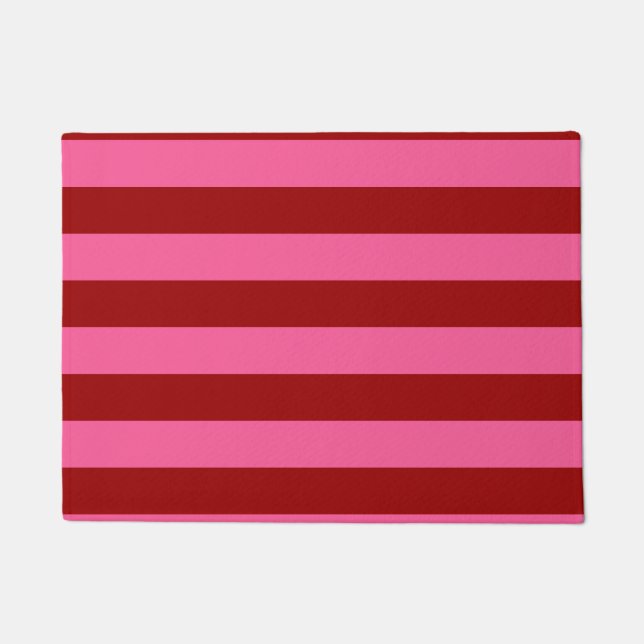 Maroon Red Pink Stripes Design Deurmat (Voorkant)