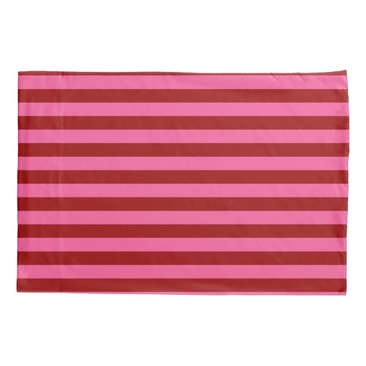 Maroon Red Pink Stripes Design Kussensloop (Achterkant)