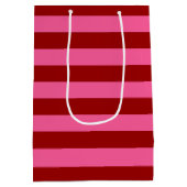 Maroon Red Pink Stripes Design Medium Cadeauzakje (Achterkant)