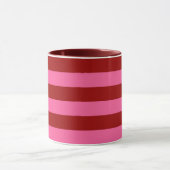 Maroon Red Pink Stripes Design Mok (Midden)