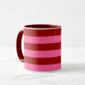 Maroon Red Pink Stripes Design Mok (Voorkant links)