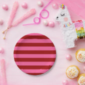Maroon Red Pink Stripes Design Papieren Bordje (Feest)