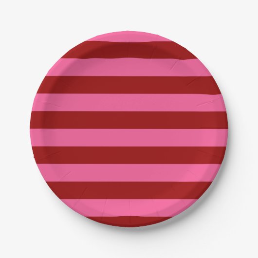 Maroon Red Pink Stripes Design Papieren Bordje (Voorkant)