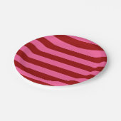 Maroon Red Pink Stripes Design Papieren Bordje (Gekanteld)