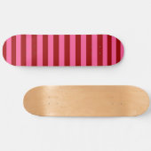 Maroon Red Pink Stripes Design Persoonlijk Skateboard (Horizontaal)