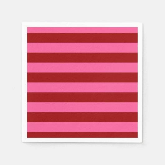 Maroon Red Pink Stripes Design Servet (Voorkant)