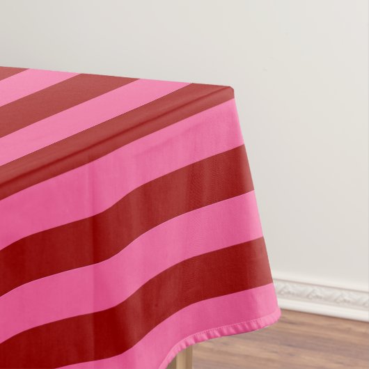 Maroon Red Pink Stripes Design Tafelkleed (Voorbeeld)