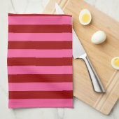 Maroon Red Pink Stripes Design Theedoek (Quarter Fold)