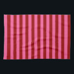 Maroon Red Pink Stripes Design Theedoek<br><div class="desc">Maroon donkerrode en roze strepen decoratieve horizontale naadloze herhaling patroon Design</div>