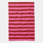 Maroon Red Pink Stripes Design Theedoek (Verticaal)