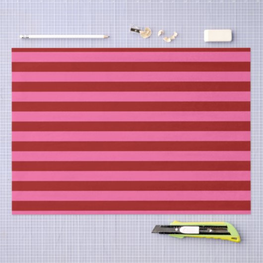 Maroon Red Pink Stripes Design Tissuepapier (Craft)