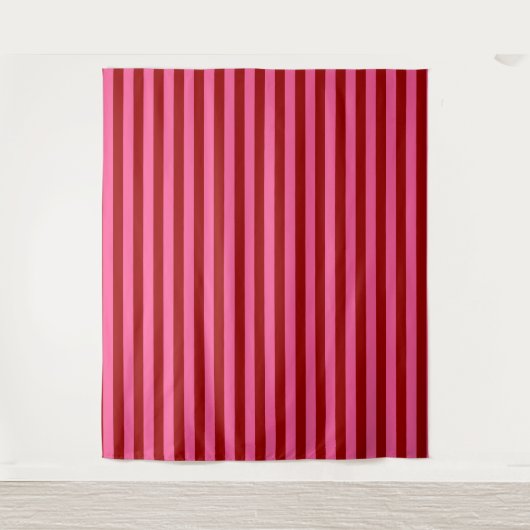 Maroon Red Pink Stripes Design  Wandkleed (Voorkant)