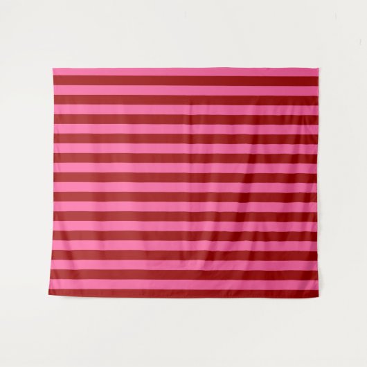 Maroon Red Pink Stripes Design Wandkleed (Voorkant (horizontaal))