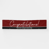 Maroon Red Proficiat Klasse van 2024 Afstudeerders Spandoek (Horizontaal)