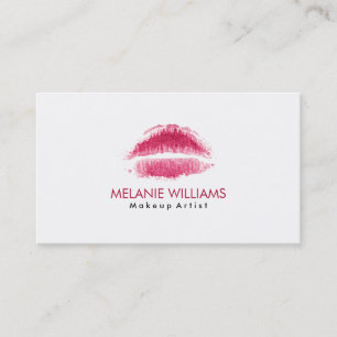 Maroon Red Waterverf Lips Makeup Artiest Visitekaartje