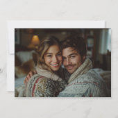 Maroon Red White - klassieke, elegante foto Save The Date (Achterkant)