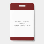 Maroon Registered Nurse Photo ID Badge (Achterkant)