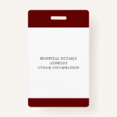 Maroon Registered Nurse Photo ID Badge (Achterkant)