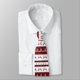 Maroon Rendier Stripe kerstpatroon Stropdas