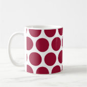 Maroon Retro Colorful Modern Polka Dots Koffiemok (Links)