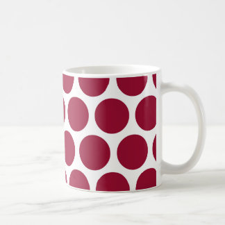 Maroon Retro Colorful Modern Polka Dots Koffiemok