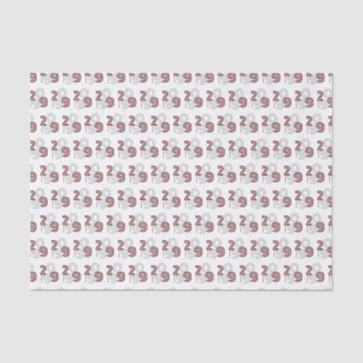 Maroon Retro Grote getallen van de Klasse Tissuepapier (Voorkant)