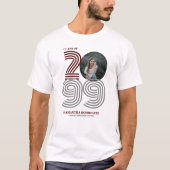 Maroon Retro Grote Nummers Klasse van Senior Foto T-shirt (Voorkant)