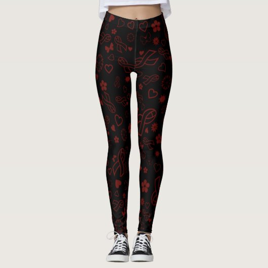 Maroon Ribbons Multi...APS Leggings (Voorkant)