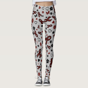 Maroon Ribbons Multi...APS Leggings