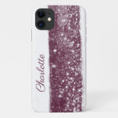 Maroon rode glitter naam Paint Streak Case-Mate iPhone Case (Achterkant)