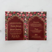 Maroon rode rozen bloemengoud Indiase bruiloft (Binnen)