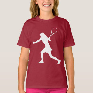 Maroon rode tennis sport t shirt voor meisjes