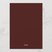 Maroon Romantic Botanical Wedding Kaart (Achterkant)