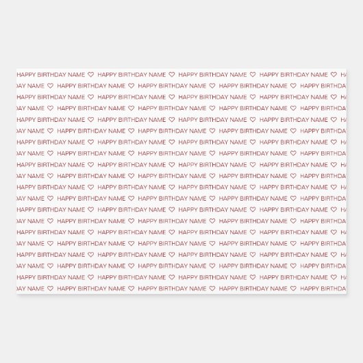 Maroon rood aangepaste gelukkige verjaardag met li inpakpapier vel (Voorkant 2)