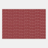 Maroon rood aangepaste gelukkige verjaardag met li inpakpapier vel (Voorkant)