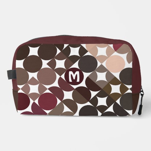 Maroon Rood Beige Bruin Mideeuwse cirkels Patroon Toilettasje (Voorkant)