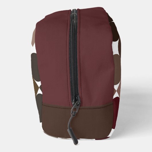 Maroon Rood Beige Bruin Mideeuwse cirkels Patroon Toilettasje (Rechts)