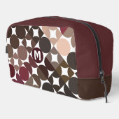 Maroon Rood Beige Bruin Mideeuwse cirkels Patroon Toilettasje (Rechterhoek)