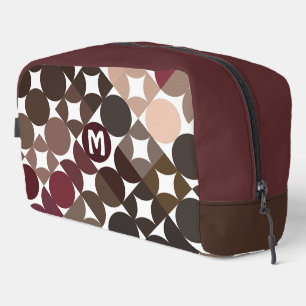 Maroon Rood Beige Bruin Mideeuwse cirkels Patroon Toilettasje