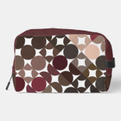 Maroon Rood Beige Bruin Mideeuwse cirkels Patroon Toilettasje (Achterkant)