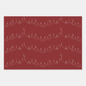 Maroon Rood Eid Calligrafie Masjid Patroon Ontwerp Inpakpapier Vel (Voorkant 3)