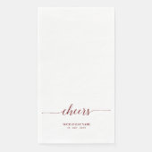 Maroon Rood Elegant Script Lettering Cheers Event Servet (Voorkant)
