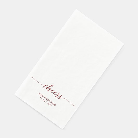 Maroon Rood Elegant Script Lettering Cheers Event Servet (Hoek)