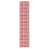 Maroon, rood en roze tartan korte tafelloper (Voorkant)