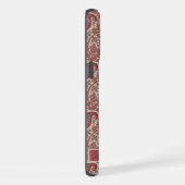  Maroon Rood Grijs Beige Roze Paisley iPhone Hoesje (Rechterkant)
