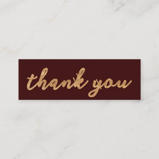 Maroon rood met goud Dank u Visitekaartje (Voorkant)