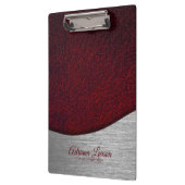 Maroon rood nep leer look klembord (Links)