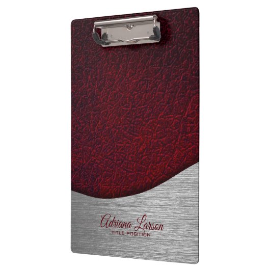 Maroon rood nep leer look klembord (Links)